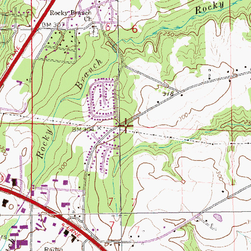 Topographic Map of Eternal Light Church, AL