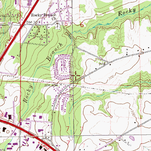 Topographic Map of New Mount Zion Baptist Church, AL