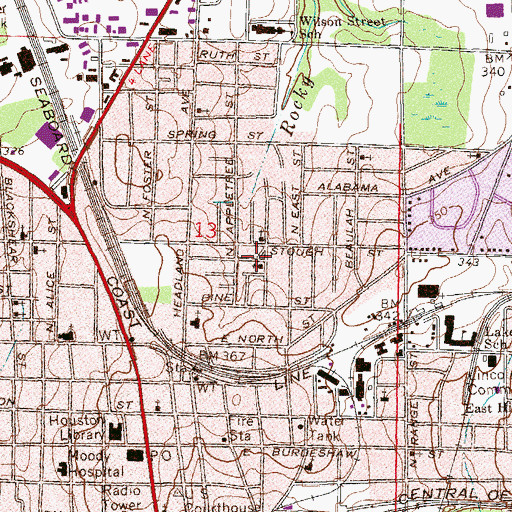 Topographic Map of Emmanuel Temple Church, AL