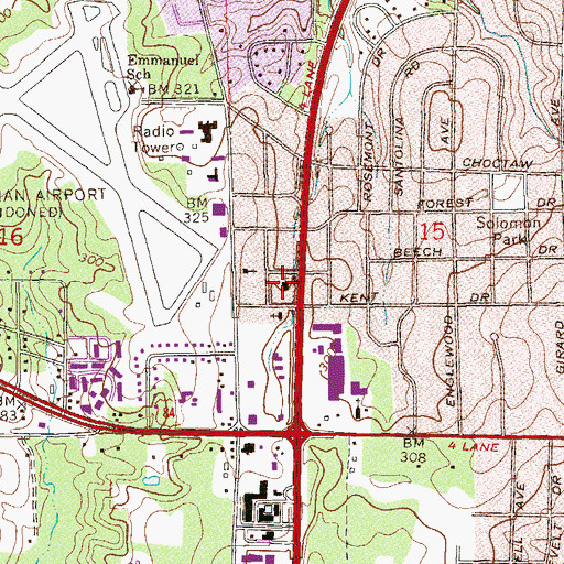 Topographic Map of The Church of Jesus Christ of Latter Day Saints, AL