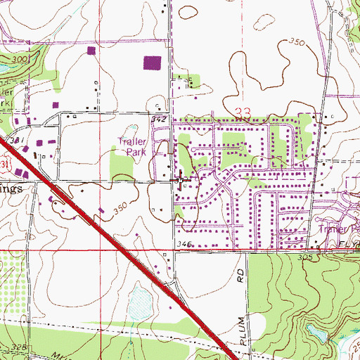 Topographic Map of Rainbow Meadows Baptist Church, AL