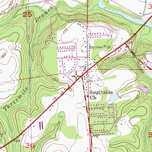 Topographic Map of Devco Baptist Church, AL