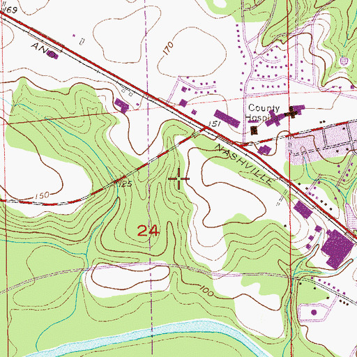 Topographic Map of Mims Hill Assembly of God, AL
