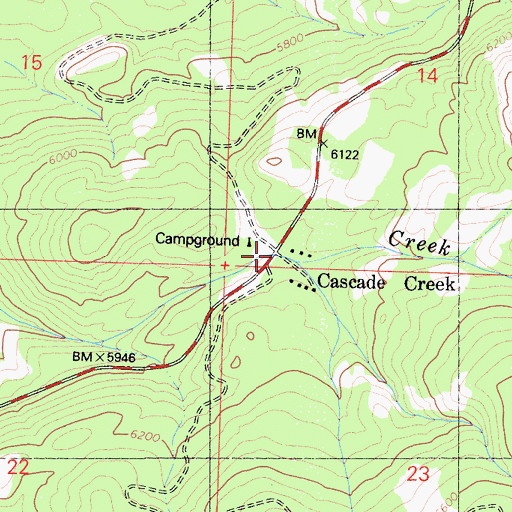 Topographic Map of Cascade Creek, CA