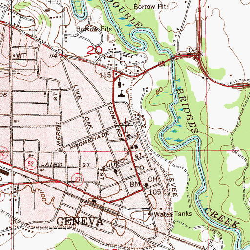 Topographic Map of Geneva Presbyterian Church, AL