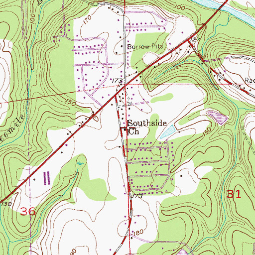Topographic Map of First United Pentecostal Church, AL