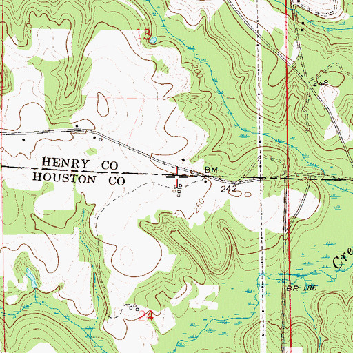 Topographic Map of Pleasant Plains Baptist Church, AL