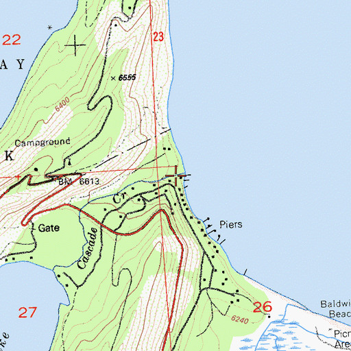 Topographic Map of Cascade Creek, CA