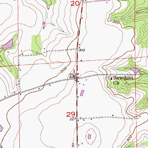 Topographic Map of Pilgrim Rest Baptist Church, AL