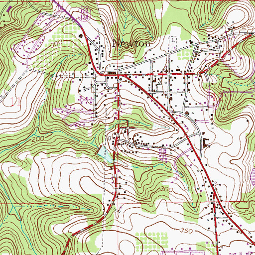 Topographic Map of Antioch Baptist Church, AL