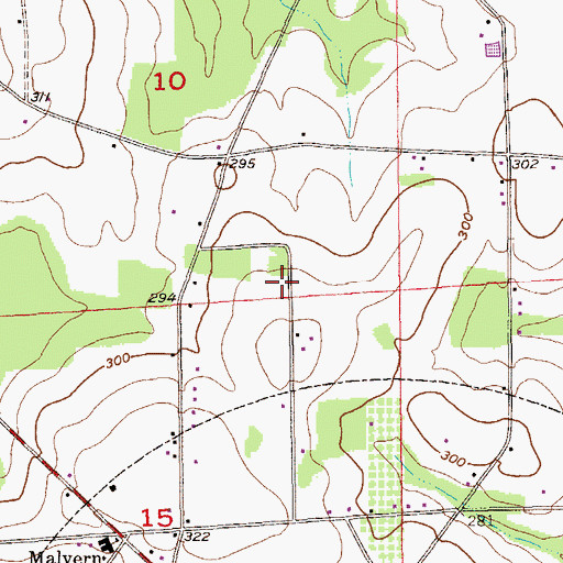 Topographic Map of Malvern New Life Church, AL