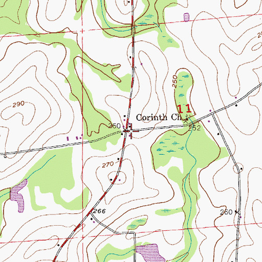 Topographic Map of Adoniram Baptist Church, AL