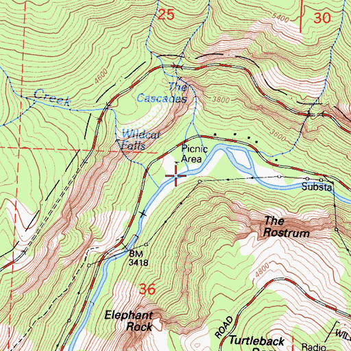 Topographic Map of Cascade Creek, CA