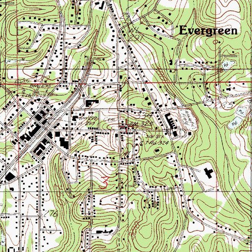 Topographic Map of Mount Zion African Methodist Episcopal Church, AL