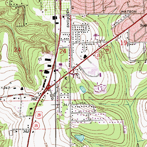 Topographic Map of Andalusia Bible Church, AL
