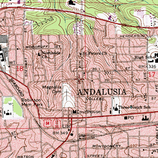 Topographic Map of Church of God in Christ, AL