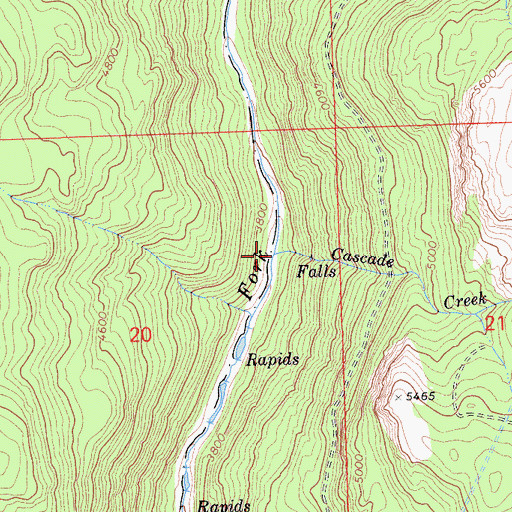 Topographic Map of Cascade Creek, CA