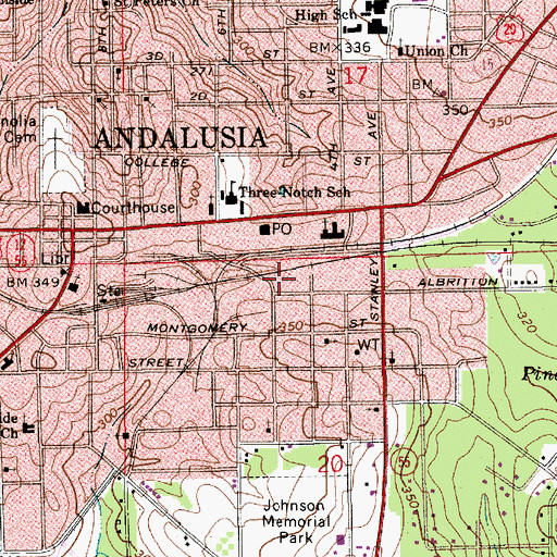 Topographic Map of Northern Heights Baptist Church, AL