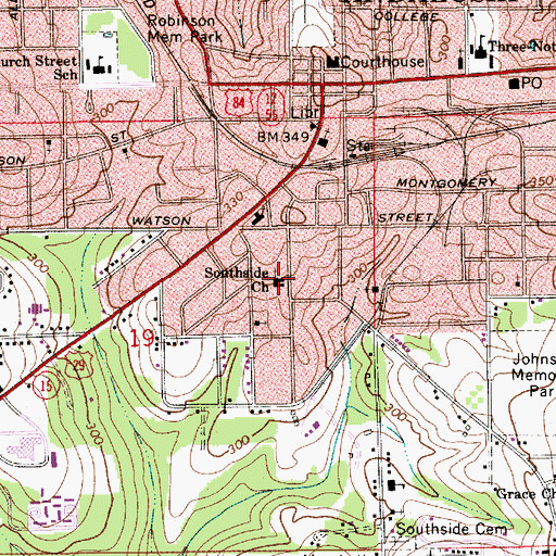 Topographic Map of First Unity Missionary Baptist Church, AL