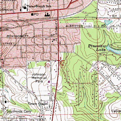 Topographic Map of Andalusia Seventh Day Church, AL