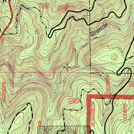 Topographic Map of Cascade Creek, CA