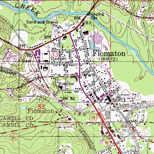 Topographic Map of Church of Christ, AL