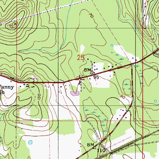 Topographic Map of Lighthouse Baptist Church, AL