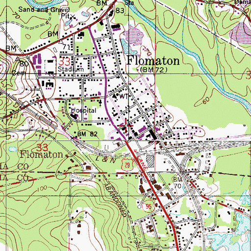 Topographic Map of Greater Revelation Missionary Baptist Church, AL
