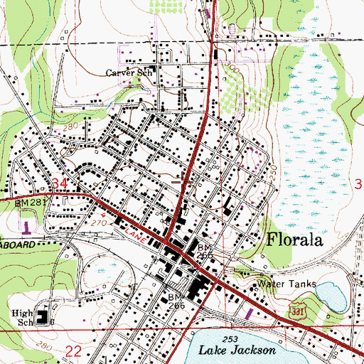Topographic Map of Gateway Baptist Church, AL