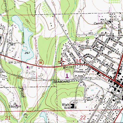 Topographic Map of Westside Baptist Church, AL
