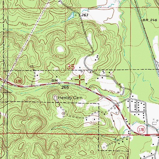 Topographic Map of First Baptist Church of Fulton, AL