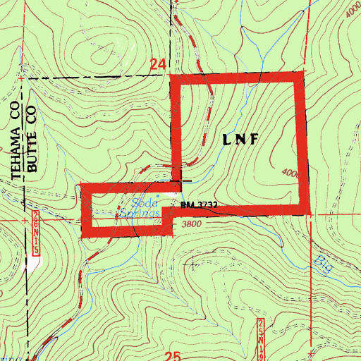 Topographic Map of Cascade Creek, CA