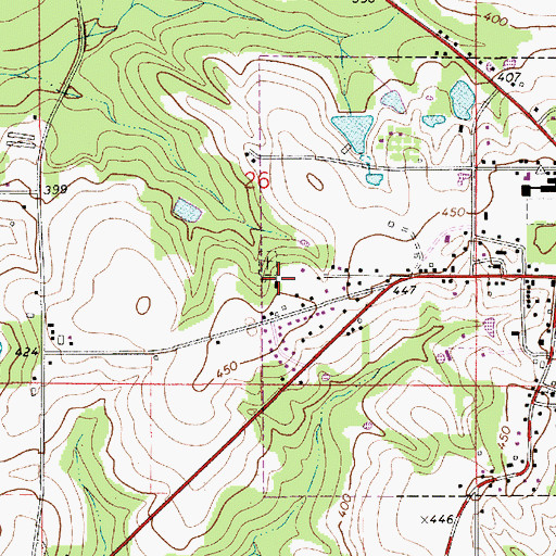 Topographic Map of Church of the Living God, AL