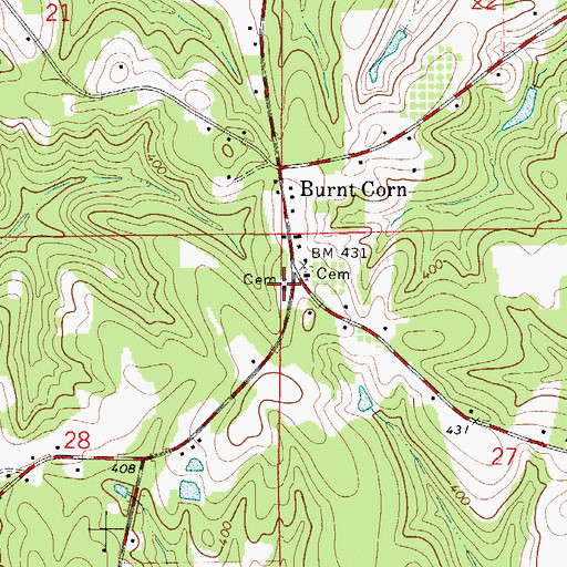 Topographic Map of Salem Baptist Church, AL