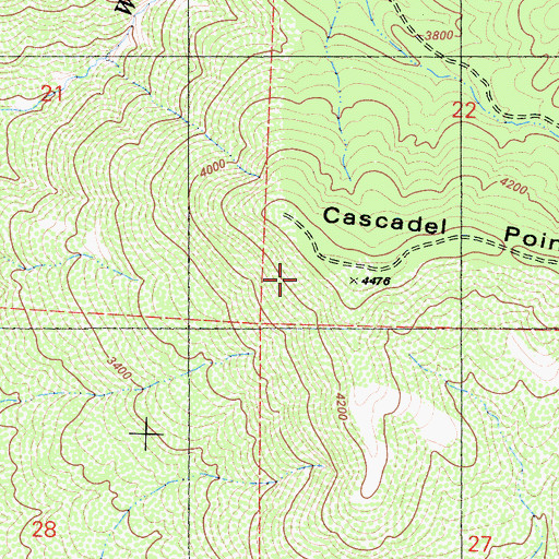 Topographic Map of Cascadel Point, CA