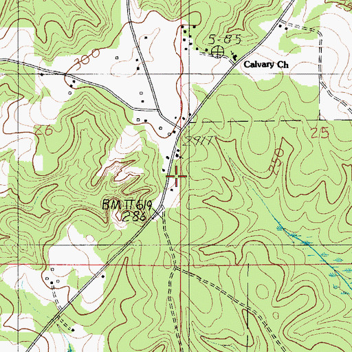 Topographic Map of Rabun Church of God, AL