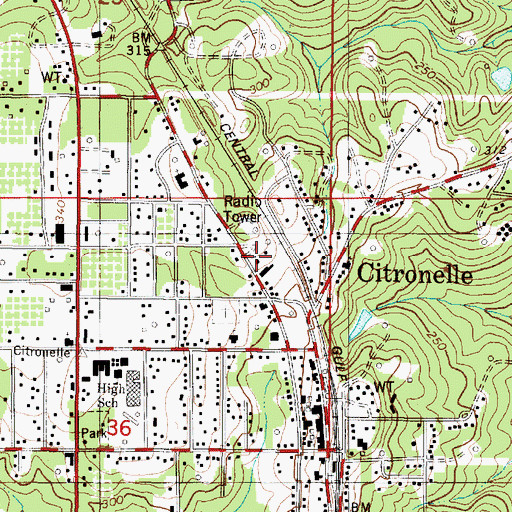 Topographic Map of Apostolic Faith Church, AL