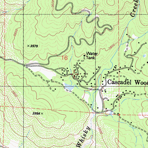 Topographic Map of Cascadel Ranch, CA