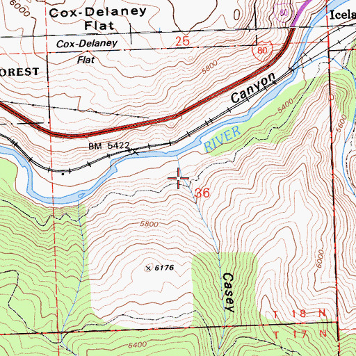 Topographic Map of Casey Canyon, CA