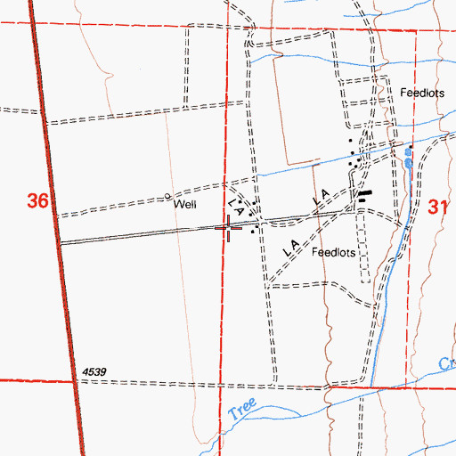 Topographic Map of Cashbaugh Ranch, CA