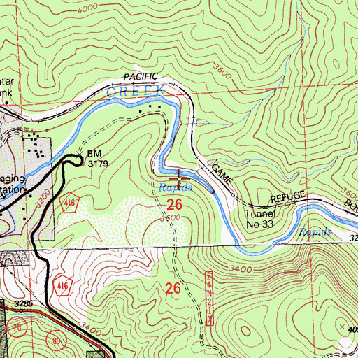 Topographic Map of Cashman Creek, CA