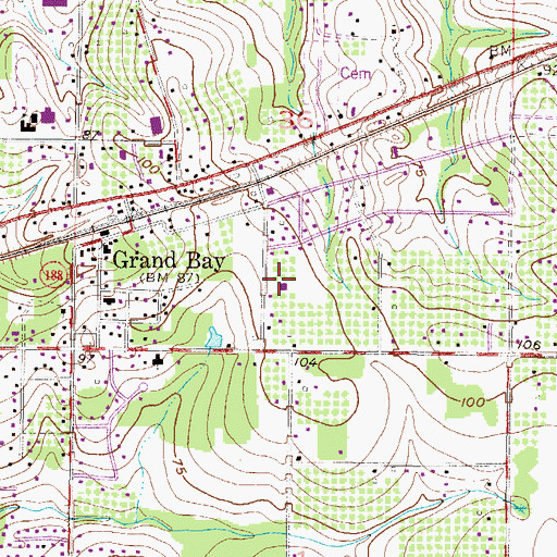 Topographic Map of Saint John's Catholic Church, AL