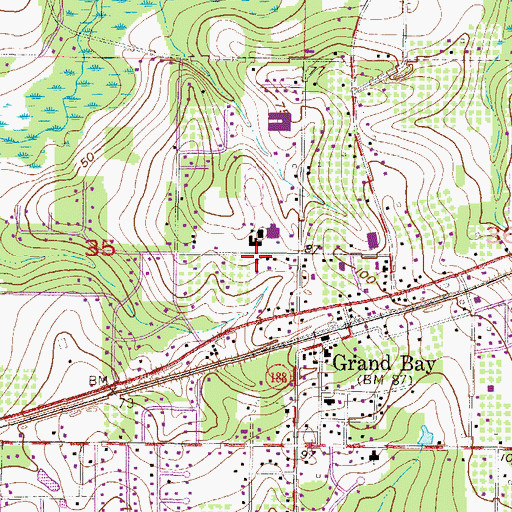Topographic Map of Church of Christ, AL