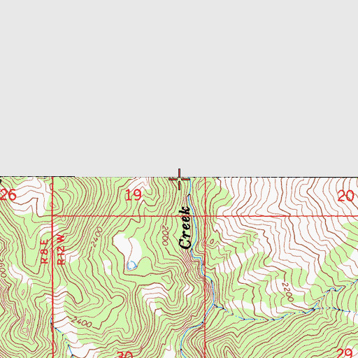 Topographic Map of Casoose Creek, CA