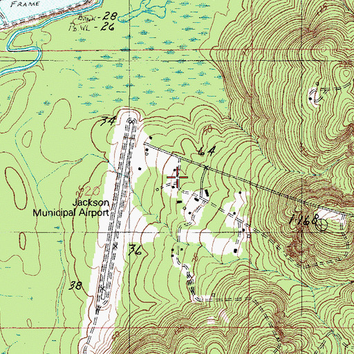 Topographic Map of Vernal Chapel Baptist Church, AL