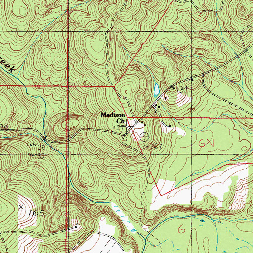 Topographic Map of Mount Gillerd Baptist Church, AL