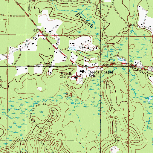 Topographic Map of New Testament Tabernacle Church, AL