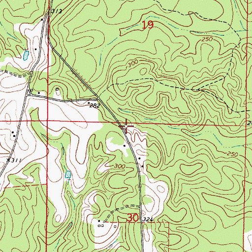 Topographic Map of Knight's Chapel Baptist Church, AL