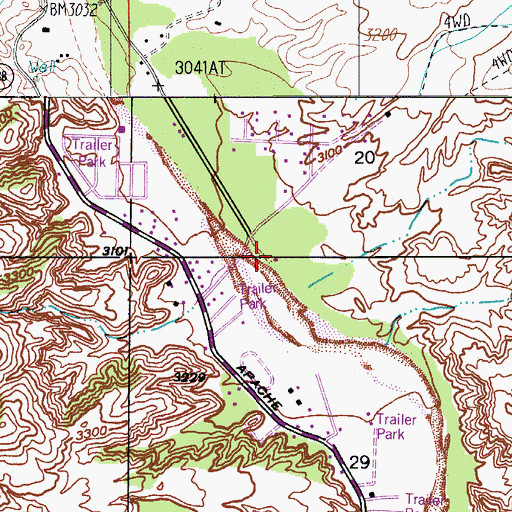Topographic Map of Ash Spring Wash, AZ