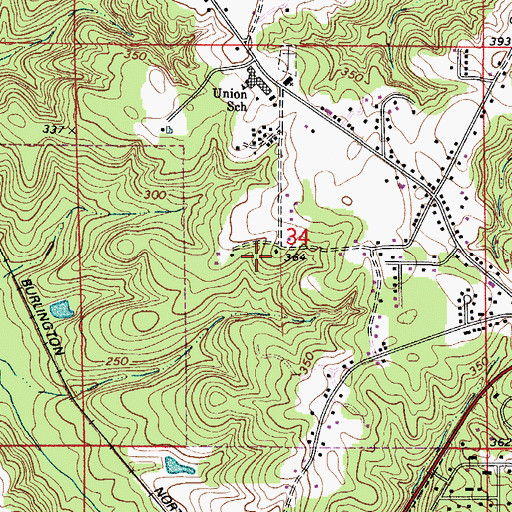 Topographic Map of Monroeville Church of Christ, AL